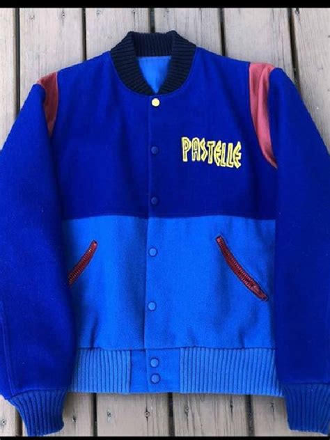 blue pastelle varsity jacket